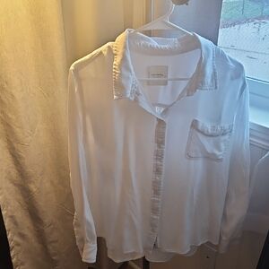 Lucky Brand Women's White Button Down Shirt